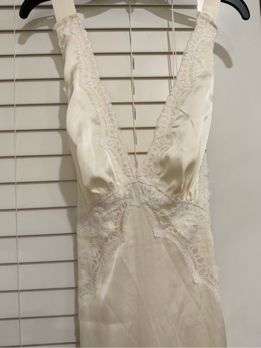 NWOT delicate Lace Trim Slip Dress - Cream / Ivory